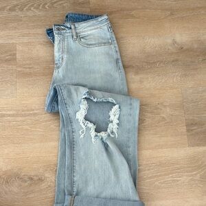 Light Blue Distressed Baggy Women's Jeans